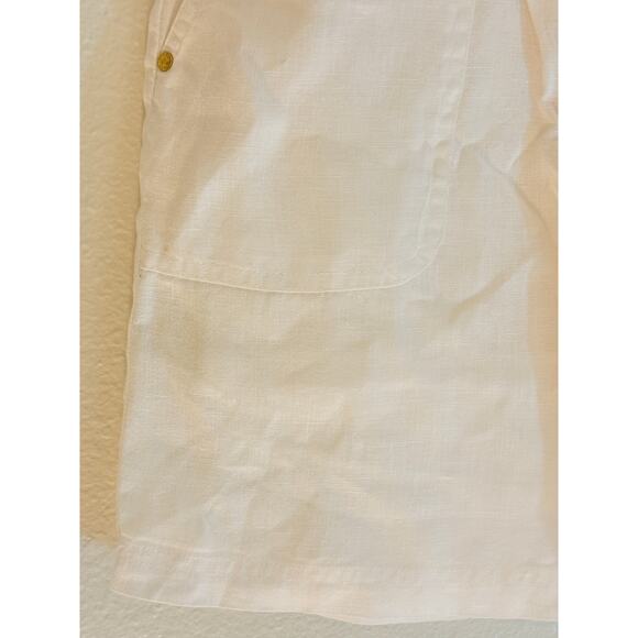 NWT ELLEN TRACY Skort Skirt White 100% Linen Elastic Waist Resort Golf | SMALL - Picture 4 of 7
